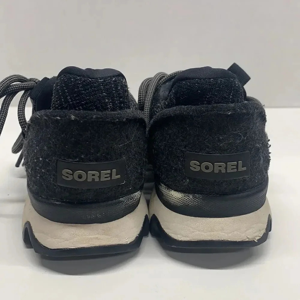 Sorel Kinetic Lace Up Low Top Knit Sneakers Running Shoe Black Women's 8 - Picture 3 of 10